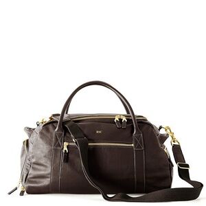 NWT -No Monogram - Mark & Graham Harvey Overnight Bag - Espresso Pebbled Leather